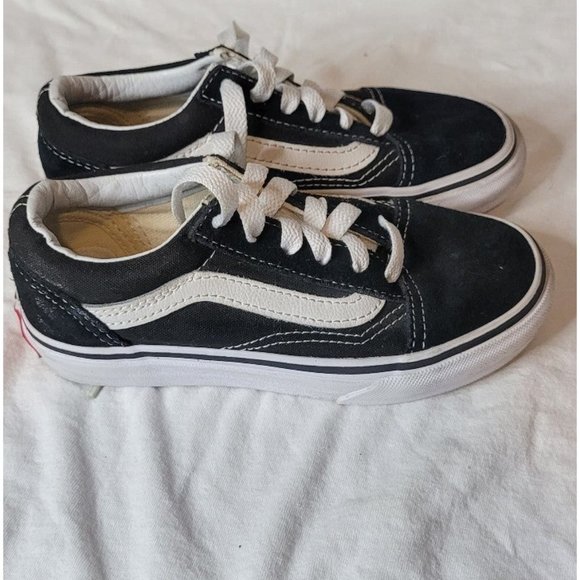 Vans Off The Wall Black and White Low Top Kids Size 12C Used No Box 721278 - Picture 1 of 7